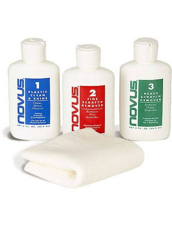 Novus Cleaning and Scratch Remover Kit with Microfiber Cleaning Cloth - 2 Ounce Set