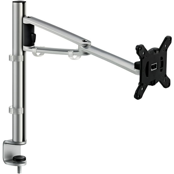 Novus MY One Plus Monitor Arm and 13.75" MY Column with System Clamp Base, Ergonomic & Adjustable, Silver