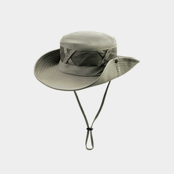Now Available! Kilaqueen Boonie Hats with Retractable Snap Brim for Men Women Foldable Breathable Lace-Up Sun Hat, Round Mesh Ventilation Hiking Hat