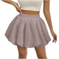 thumbnail image 1 of Now Available! Kilaqueen Mini Skirts for Women Fashion Ruffle Hem Bubble Skirts Pleated High Waisted A-Line Skirts Elastic Y2k Summer Skirts, 1 of 9