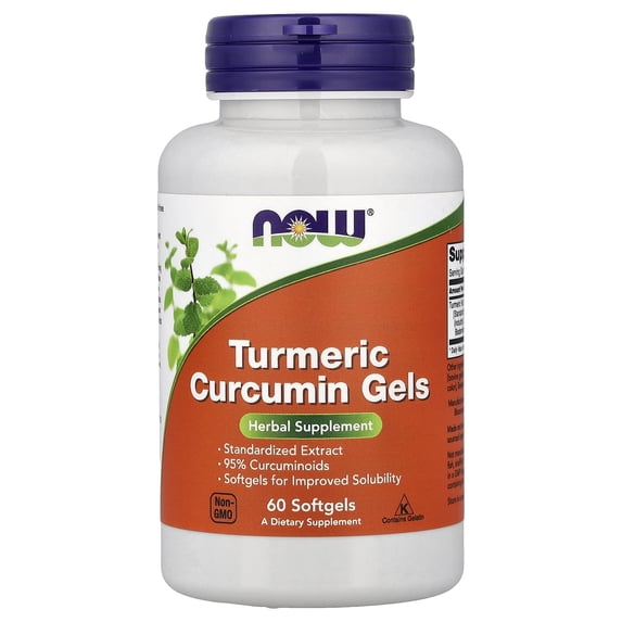 Now Curcumin from Tumeric Root Extract Softgels, 60 Ct