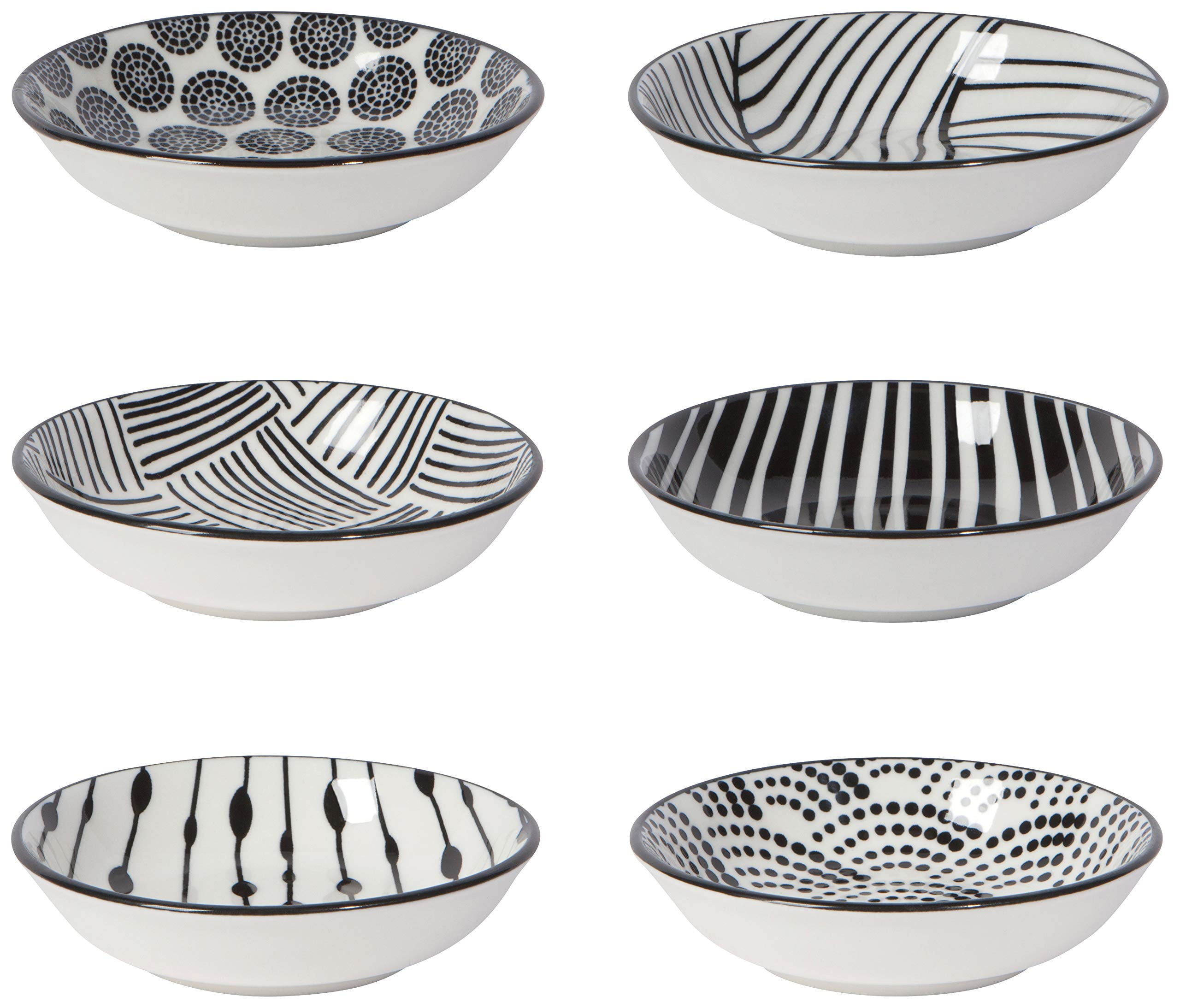 Now Designs Danica Jubilee Pinch Bowls - Set Of 6 Strawberry-Shaped Stoneware Bowls, Berry Sweet Design, Dishwasher Safe