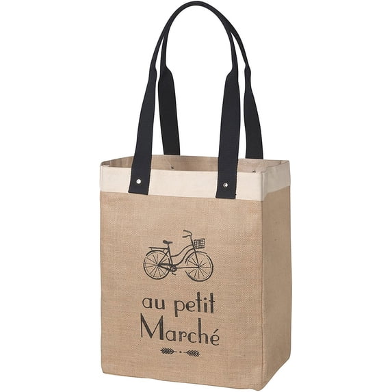 Now Designs Burlap Market Tote, Marche Print