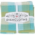 thumbnail image 1 of Now Designs Checkered Cotton Kitchen Dishcloth Towels, Leaf (Set of 3), 1 of 2