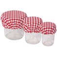 thumbnail image 1 of Now Designs Red Gingham Save It Reusable Cotton Mini Bowl and Jar Covers 3.5 inches, 4.5 inches and 6.5 inches, Set of 3, 1 of 6