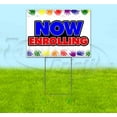 thumbnail image 1 of Now Enrolling (18" x 24") Yard Sign, Includes Metal Step Stake, 1 of 6