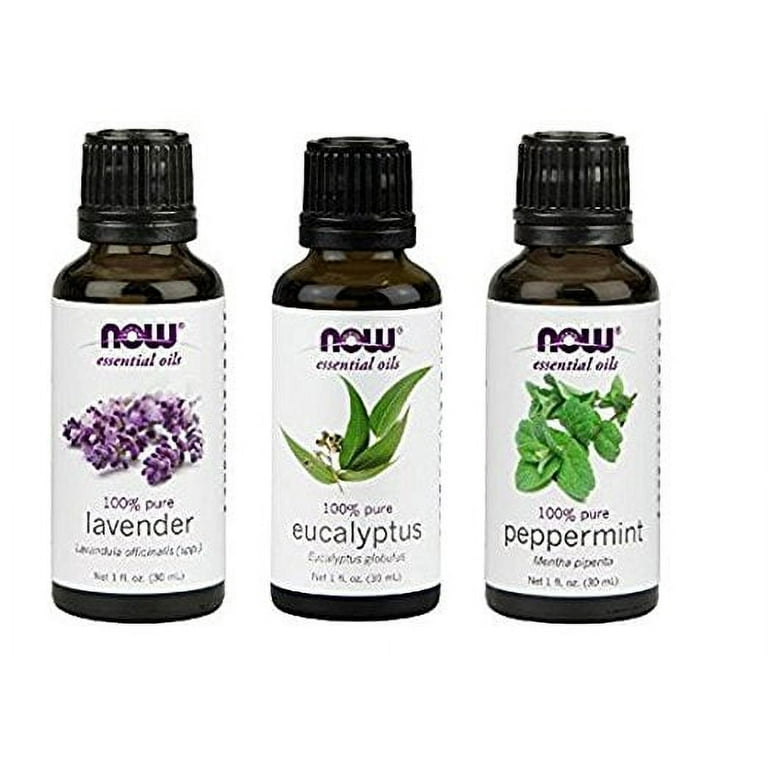 Now Foods 3-Pack Variety, Eucalyptus, Lavender, & Peppermint Oil 1OZ Each