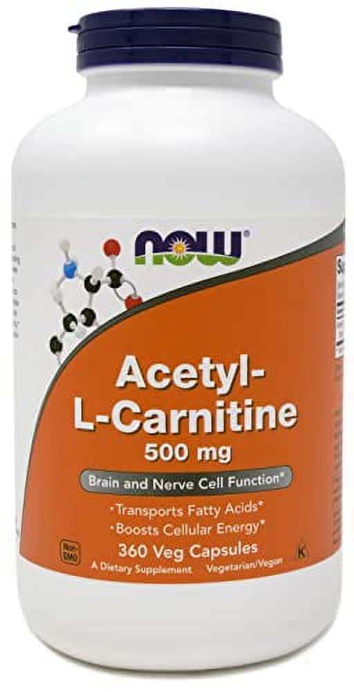 Now Foods AcetylLCarnitine ACL 500 mg, 360 Veg Capsules NonGMO
