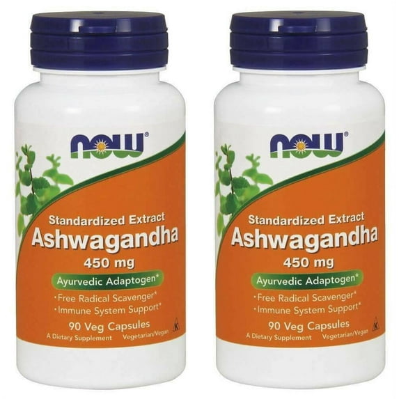 Now Foods - Ashwagandha, 450 mg, 90 Veggie Caps - 2 Packs