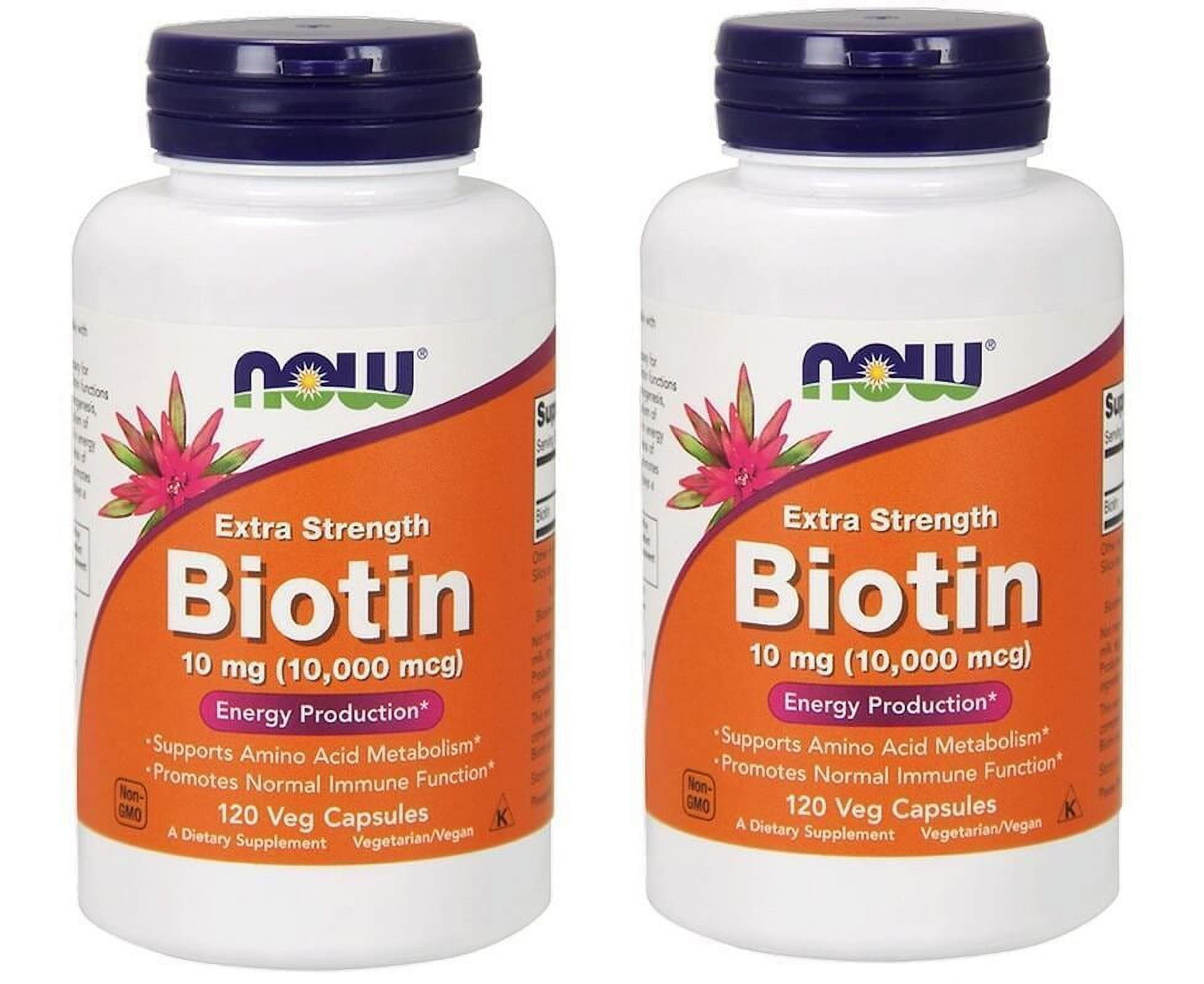 Now Foods Extra Strength Biotin, 10 mg (10,000 mcg), 120 Veg Capsules