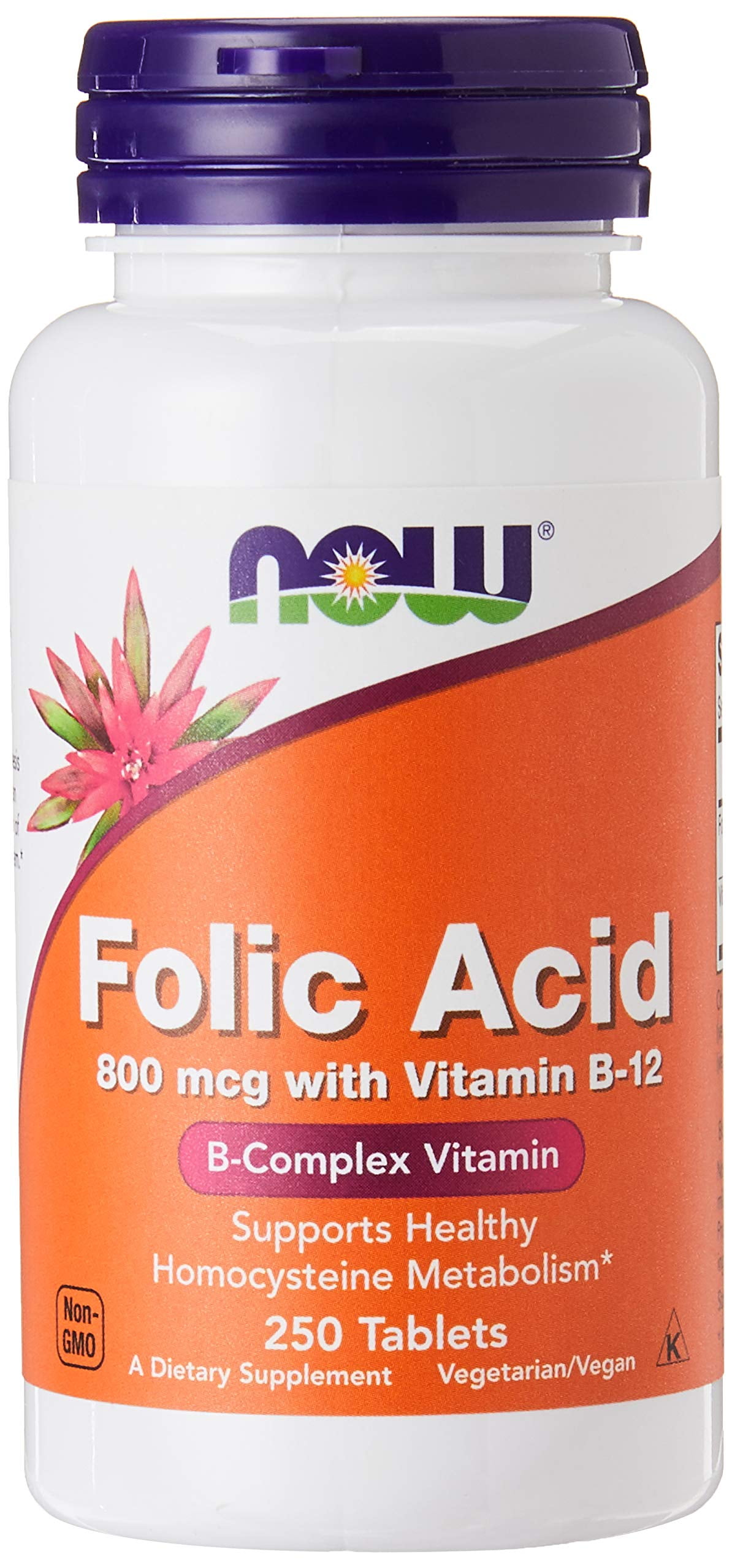 Now Foods, Folic Acid 800Mg, 250 Tablets - Walmart.com