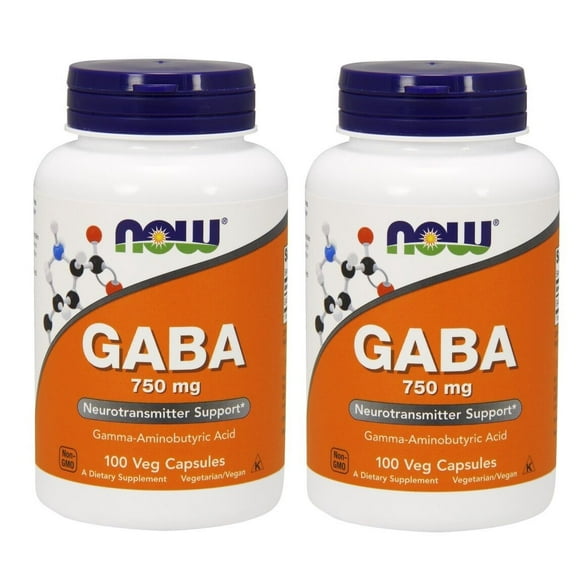 Now Foods, GABA, 750 mg, 100 Vcaps, 2 Packs