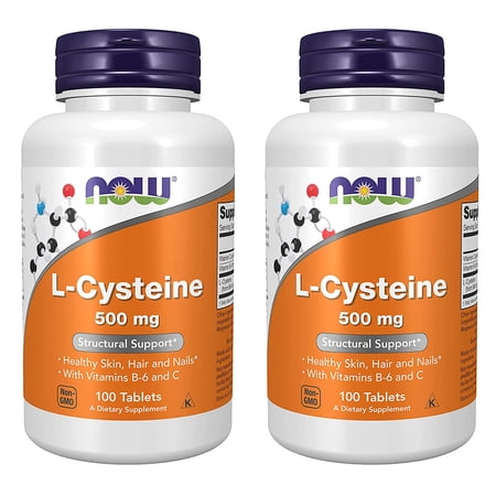 Now Foods L-Cysteine 500 mg, 100 Tablets-2 Pack