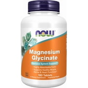 NOW Foods Magnesium Glycinate, Supports healthy muscle, nerve & heart function. 180 Tablets