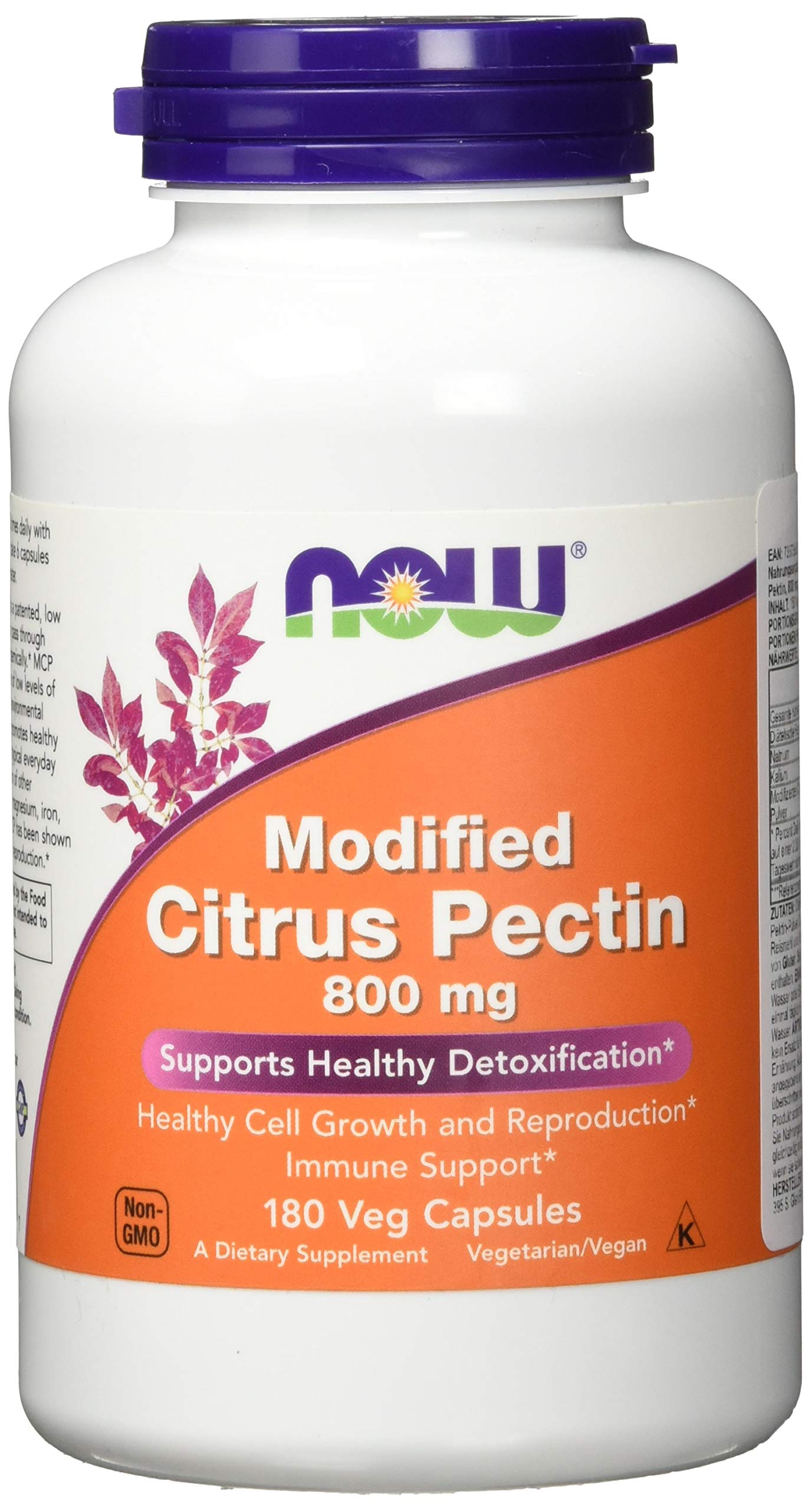 Now Foods Modified Citrus Pectin 800 Mg180 Vegetable Capsules