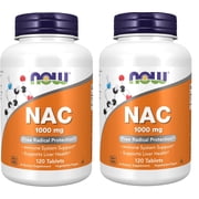 Now Foods Nac N-Acetyl-Cysteine 1,000 mg 120 Tab 2 Bottles
