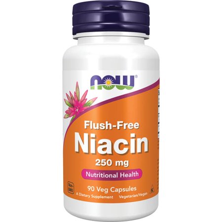 NOW Supplements, Niacin (Vitamin B-3) 250 mg, Flush-Free, Nutritional Health, 90 Veg Capsules