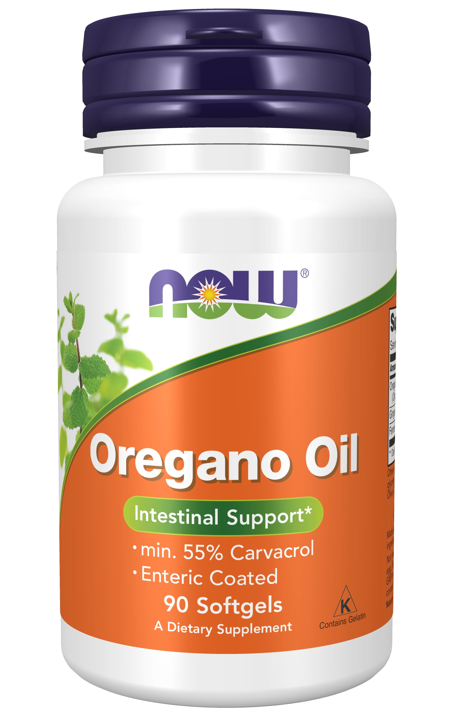 NOW Supplements, Oregano Oil with Ginger and Fennel Oil, Enteric Coated, 90 Softgels