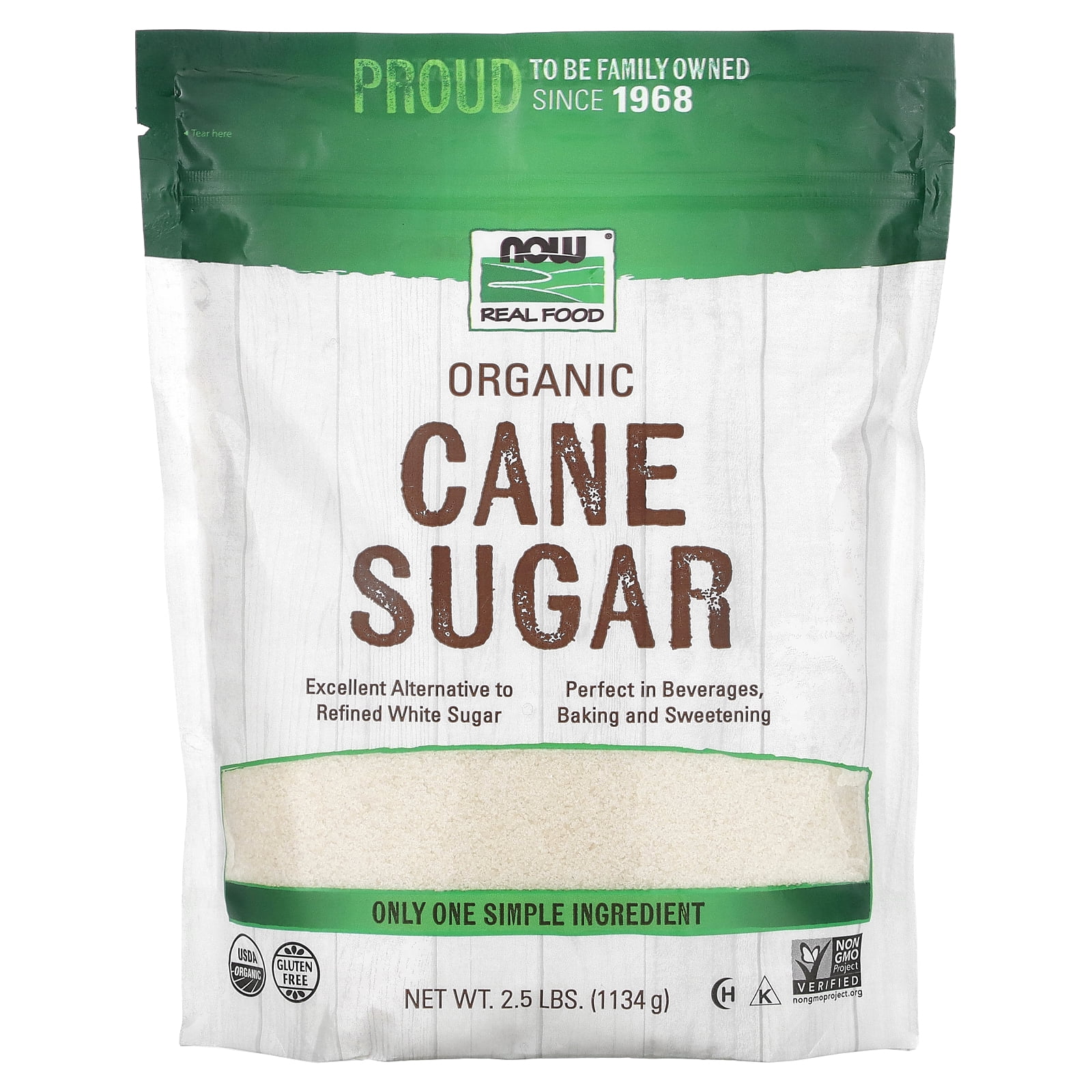 Now Foods Organic Cane Sugar 2.5 lb Granule - Walmart.com
