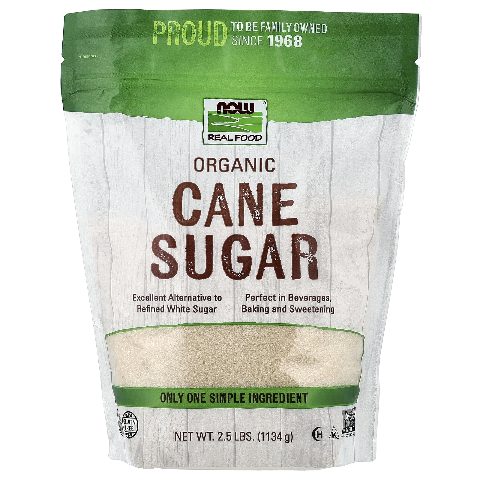 Now Foods Organic Cane Sugar 2.5 lb Granule