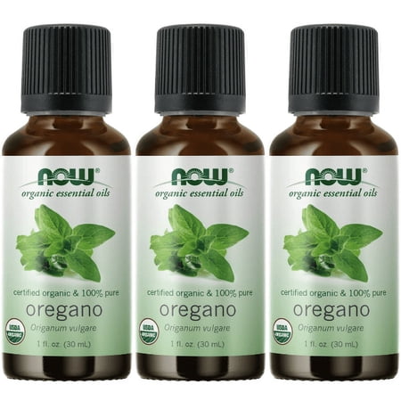 Now Foods - Organic Essential Oils, 100% Pure Oregano Oil, 1 fl oz (30 ml) - 3 Packs