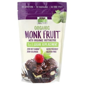 NOW Foods - NOW Real Food Organic Monk Fruit 1 to 1 Sugar Replacement Powder - 1 lb.