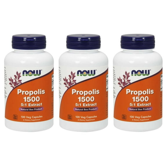 Now Foods Propolis 1500 mg 100 capsules (Pack of 3)