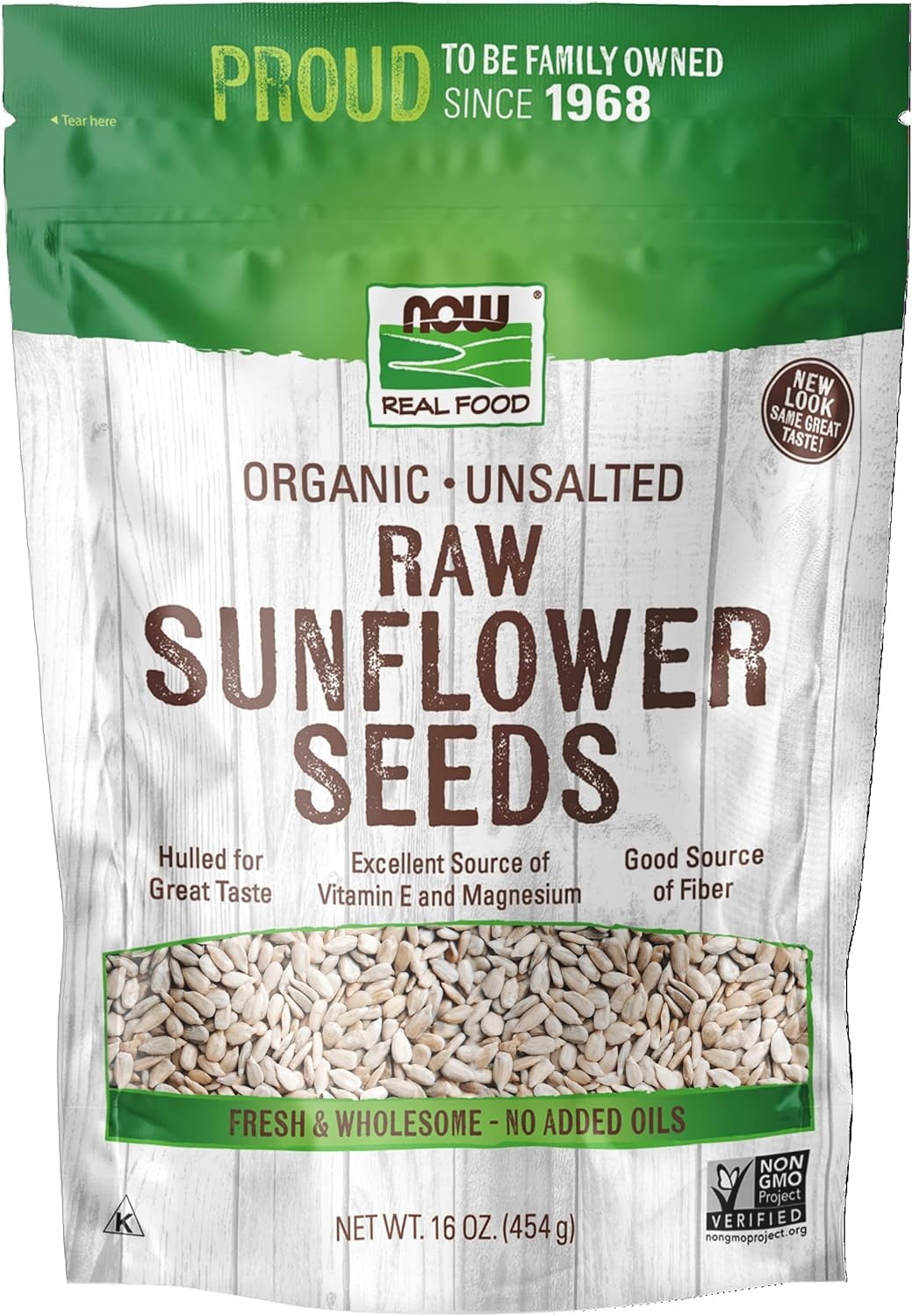 Now Foods, Real Food, Raw Sunflower Seeds Unsalted 16 oz Pack of 3