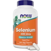 Now Foods Selenium 200mcg Capsules, 300 Count - L Selenomethionine Mineral Supplement For Women & Men - Veg Caps, Non-GMO, Vegan Friendly, Yeast-Free