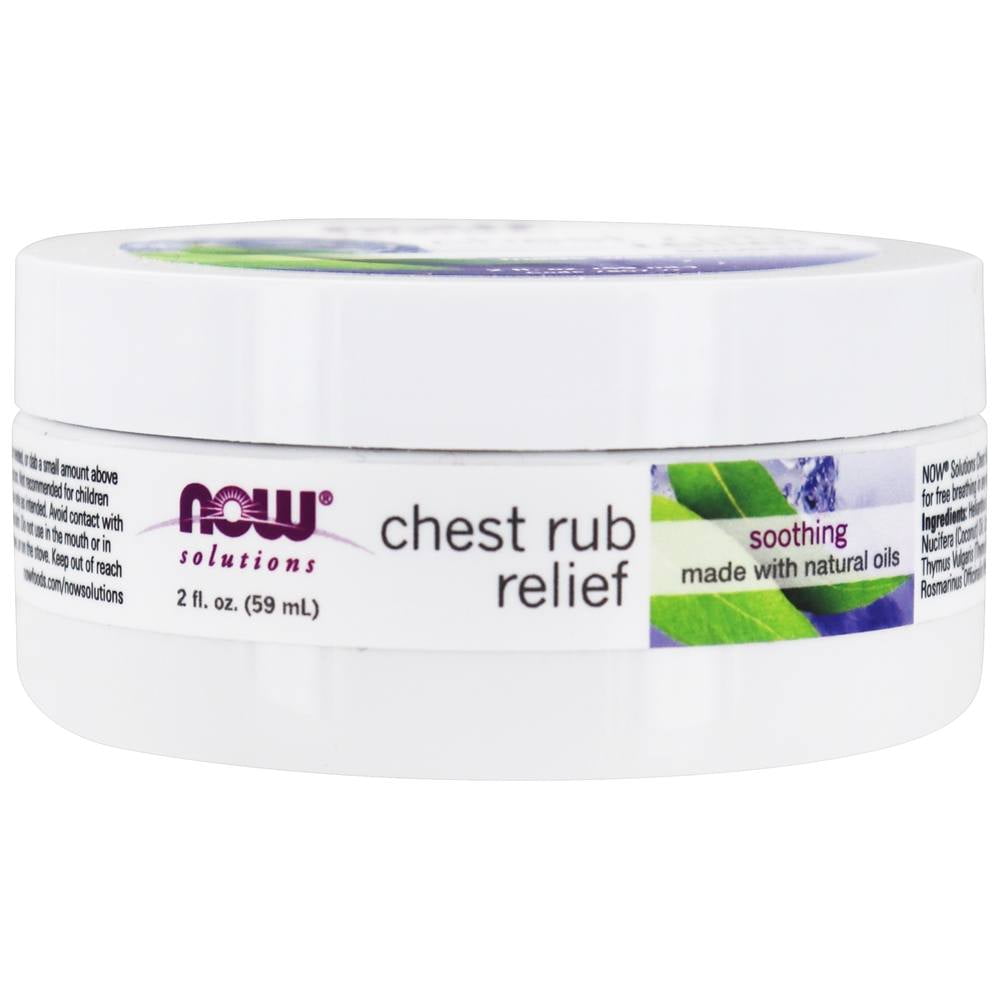NOW Solutions, Chest Rub Relief, Soothing and Warming, with Soothing Natural Oils and Menthol Aroma, for Breathing Comfort and Well-Being, 2-Ounce