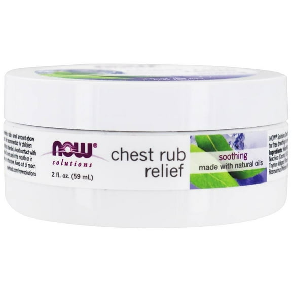 NOW Solutions, Chest Rub Relief, Soothing and Warming, with Soothing Natural Oils and Menthol Aroma, for Breathing Comfort and Well-Being, 2-Ounce
