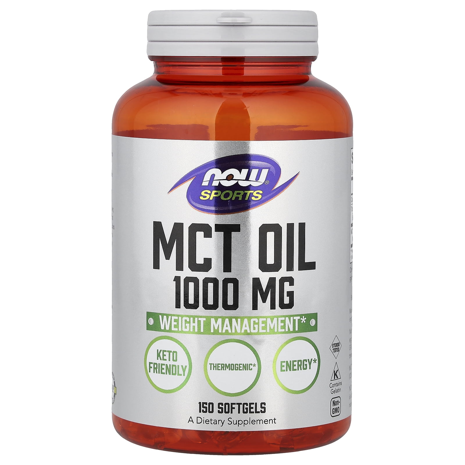 Now Foods Sports MCT Oil Weight Management, Dietary Supplements, 1000 mg, 150 Count