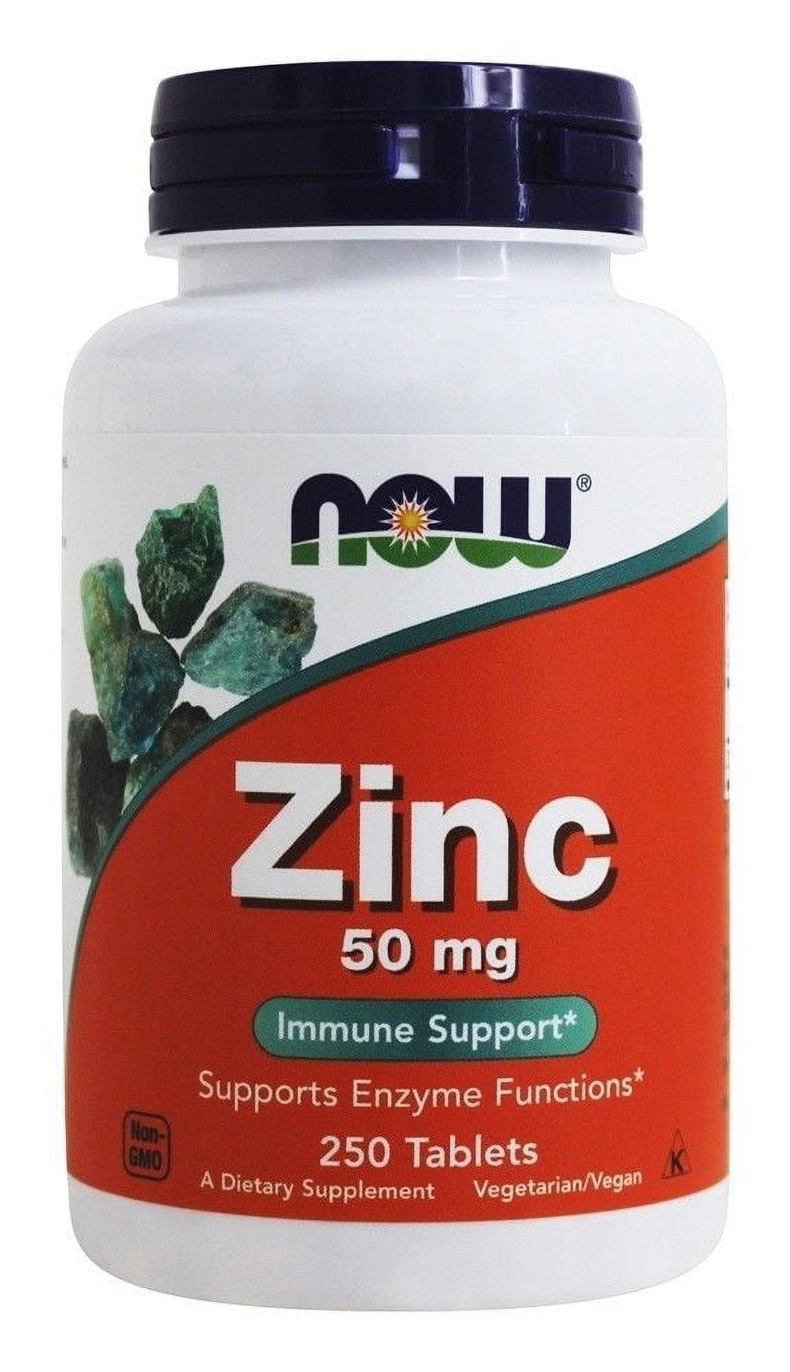 Now Foods Zinc Gluconate 50mg, 250-tablets (2 Pack)