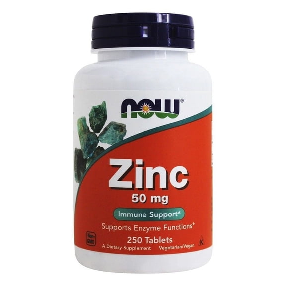 Now Foods Zinc Gluconate 50mg, 250-tablets (2 Pack)