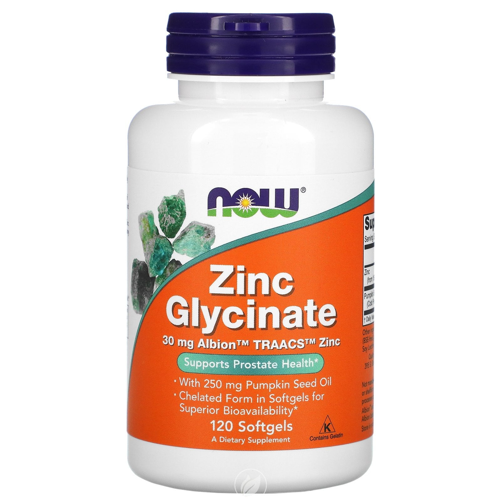 Now Foods Zinc Glycinate 120 Softgels