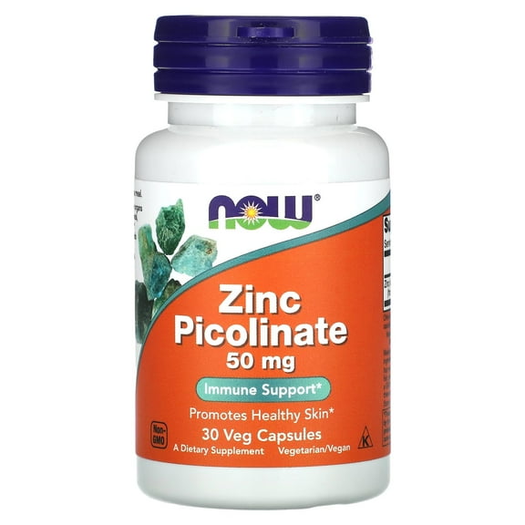 NOW Foods Zinc Picolinate, 50 mg, 30 Veg Capsules