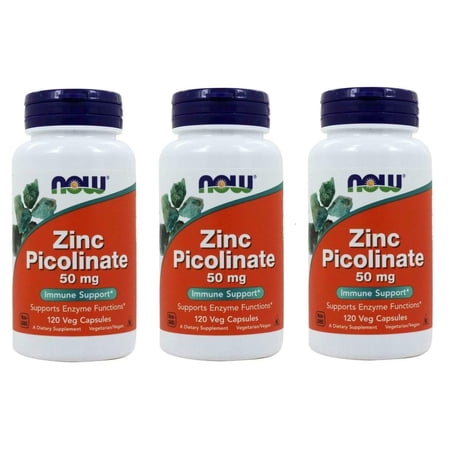 Now Foods - Zinc Picolinate, 50 mg, 120 Capsules - 3 Packs
