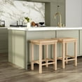 thumbnail image 1 of Now Furniture 24" Counter Stool, Set of 2 Wooden Backless Bar Height Kitchen Stool, Blonde, 1 of 8
