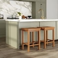 thumbnail image 1 of Now Furniture 24" Counter Stool, Set of 2 Wooden Backless Bar Height Kitchen Stool, Pecan, 1 of 8
