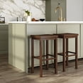 thumbnail image 1 of Now Furniture 30" Bar Stool, Set of 2 Wooden Backless Bar Height Kitchen Stool, Walnut, 1 of 8