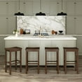 thumbnail image 1 of Now Furniture 30" Bar Stool, Set of 4 Wooden Backless Bar Height Kitchen Stool, Walnut, 1 of 8