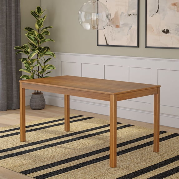 Now Furniture 60" Wooden Dining Table for 4, Rectangular Kitchen Table - Pecan