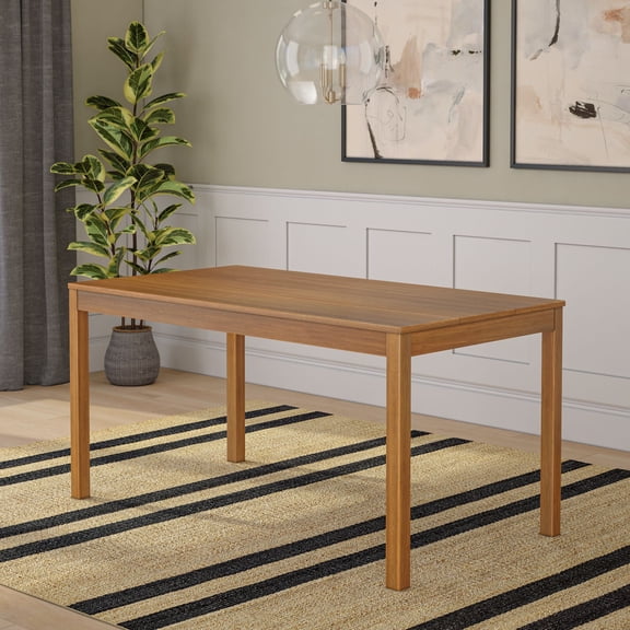 Now Furniture 60" Wooden Dining Table for 4, Rectangular Kitchen Table - Pecan