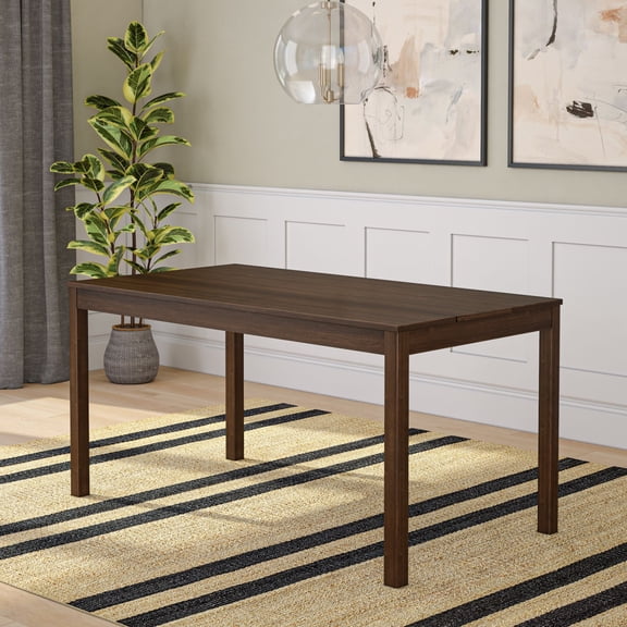 Now Furniture 60" Wooden Dining Table for 4, Rectangular Kitchen Table - Walnut