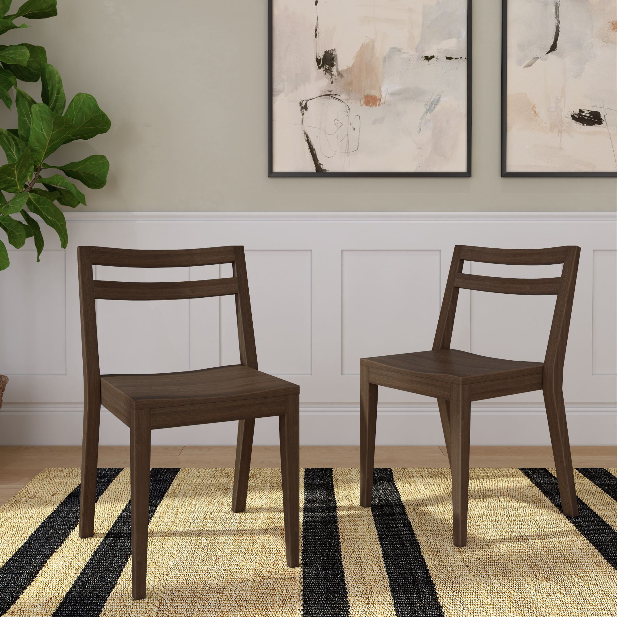 Now Furniture Dining Chairs Set of 2, Solid Wood Modern Kitchen Chair ...