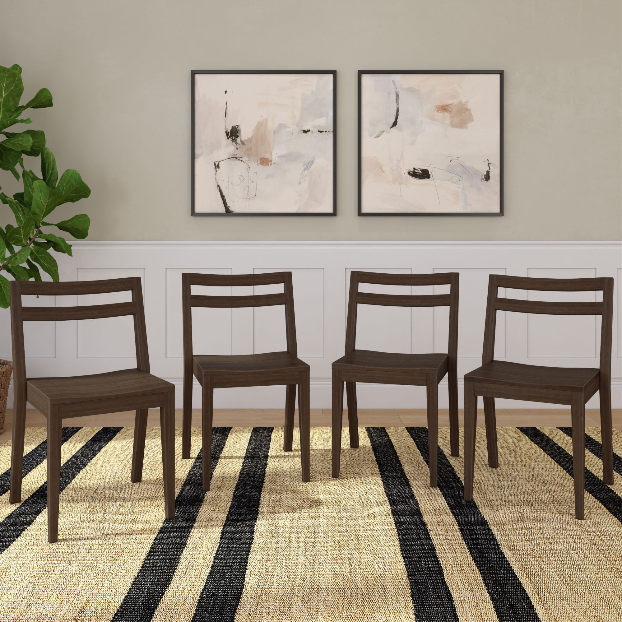 Now Furniture Dining Room Chairs Set of 4, Solid Wood Modern Kitchen ...
