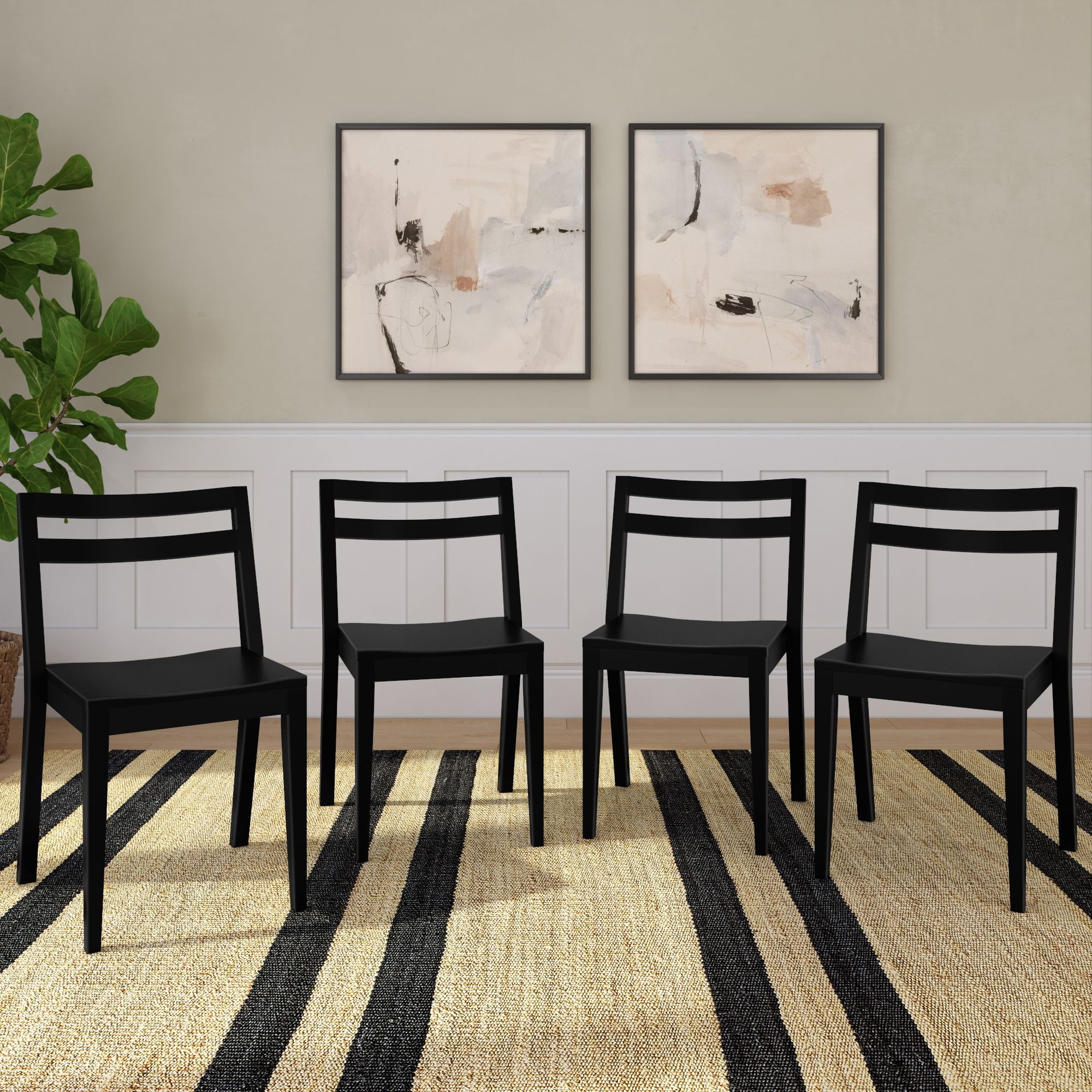 Now Furniture Dining Room Chairs Set of 4, Solid Wood Modern Kitchen ...