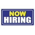 thumbnail image 1 of Now Hiring 13 oz Heavy Duty Vinyl Banner Outdoor/Indoor Help Wanted Sign for Business, Storefront, Advertising Multiple Sizes & Colors Single-Sided with Metal Grommets (5x3 Ft, Mixed), 1 of 6