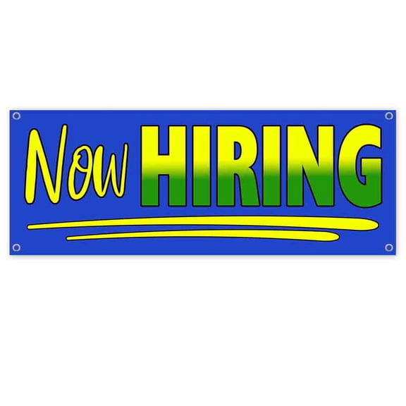 Now Hiring 13 oz Vinyl Banner With Metal Grommets