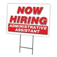 thumbnail image 1 of Now Hiring Administrative Assistant 12"x16" Yard Sign & Stake | Advertise Your Business | Stake Included Image On Front Only | Made in The USA, 1 of 3